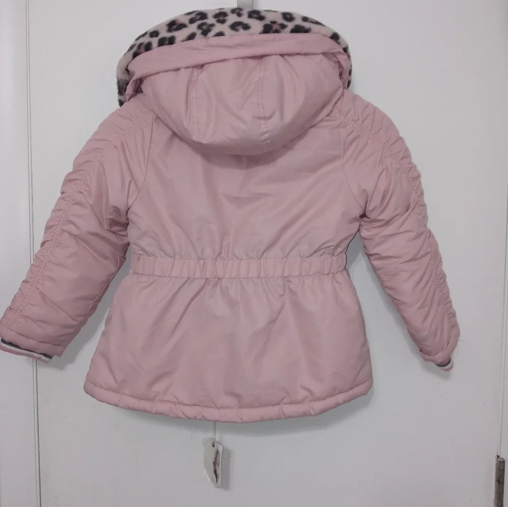 Jessica Simpson Girls Full Zip Pink Faux fur lined Hooded Jacket W Pockets NEW